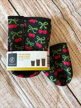 Live In Style Black Cherry Neoprene Drink Sleeves - 3 Pack